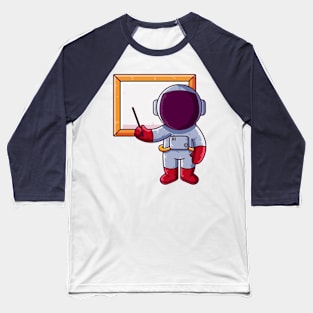 Cute Astronaut Presentation Cartoon Baseball T-Shirt